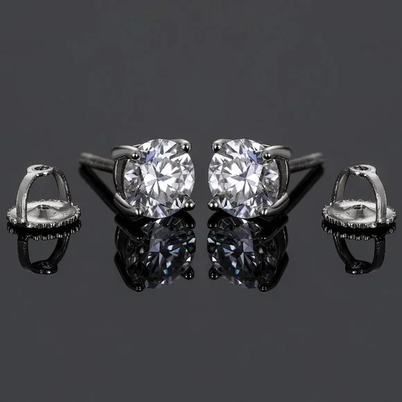 Certified 8ct. t.w. Diamond Round Cut 4-Prong Screw Back Earrings - Picture 7 of 16